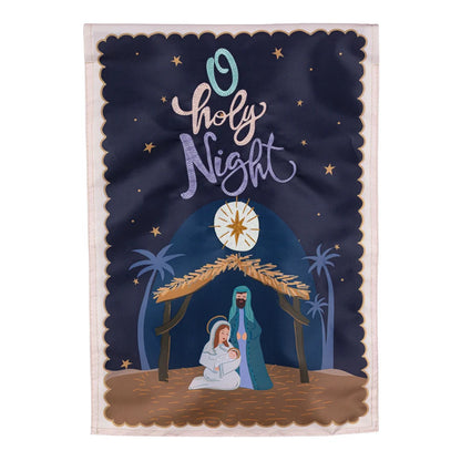 APT2FHF26 Evergreen O Holy Night Miracle Applique House Flag 0