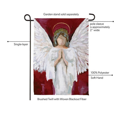 SXBPXGF26 Evergreen Praying Angel Suede Garden Flag 0