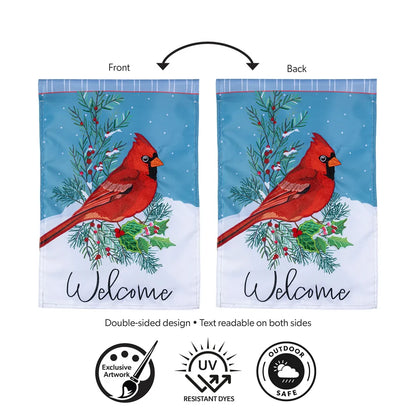 APCZBGF26 Evergreen Winter Night Cardinal Applique Garden Flag 0