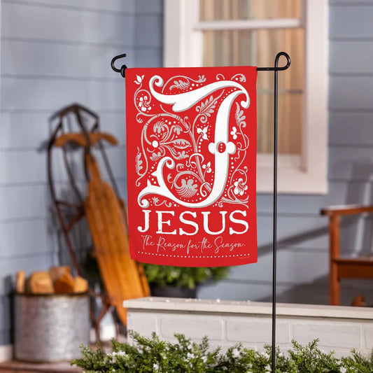 SX3BCHF26 JC For Christmas Front Back Suede Garden Flag 0