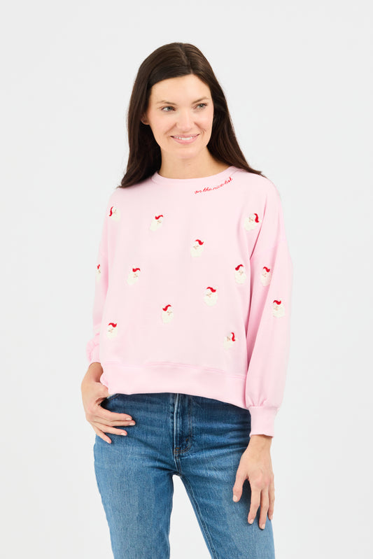 76940 Mary Square Millie Small Santa's Sweatshirts Pink 0