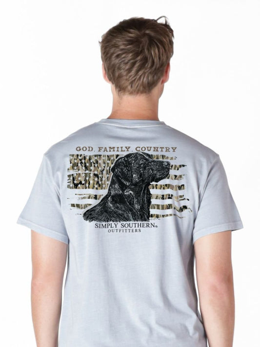 MN-MINWASH-GOD-ASHEN Simply Southern "God, Family, Country" T-Shirt Ash Blue