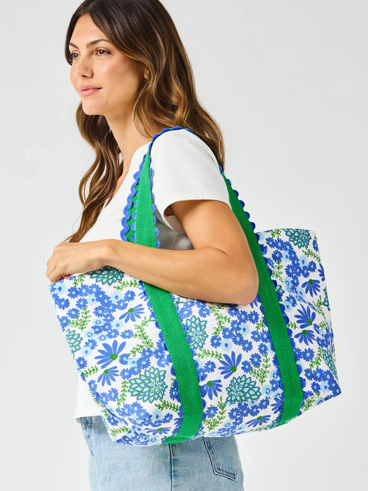 72628 Mary Square Capri Carryall Tote Bag | Daisy Chain White