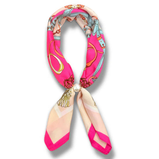 NK8115AA Queen Designs Pink Pearl Scarf Necklace