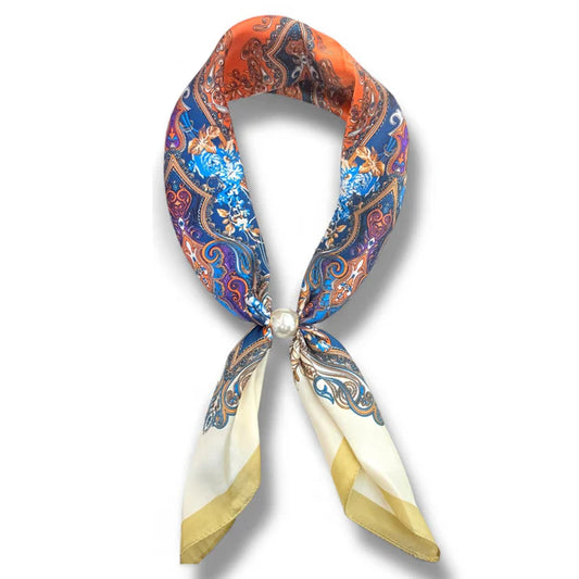 NK8115AB Queens Designs Rust Pearl Scarf Necklace