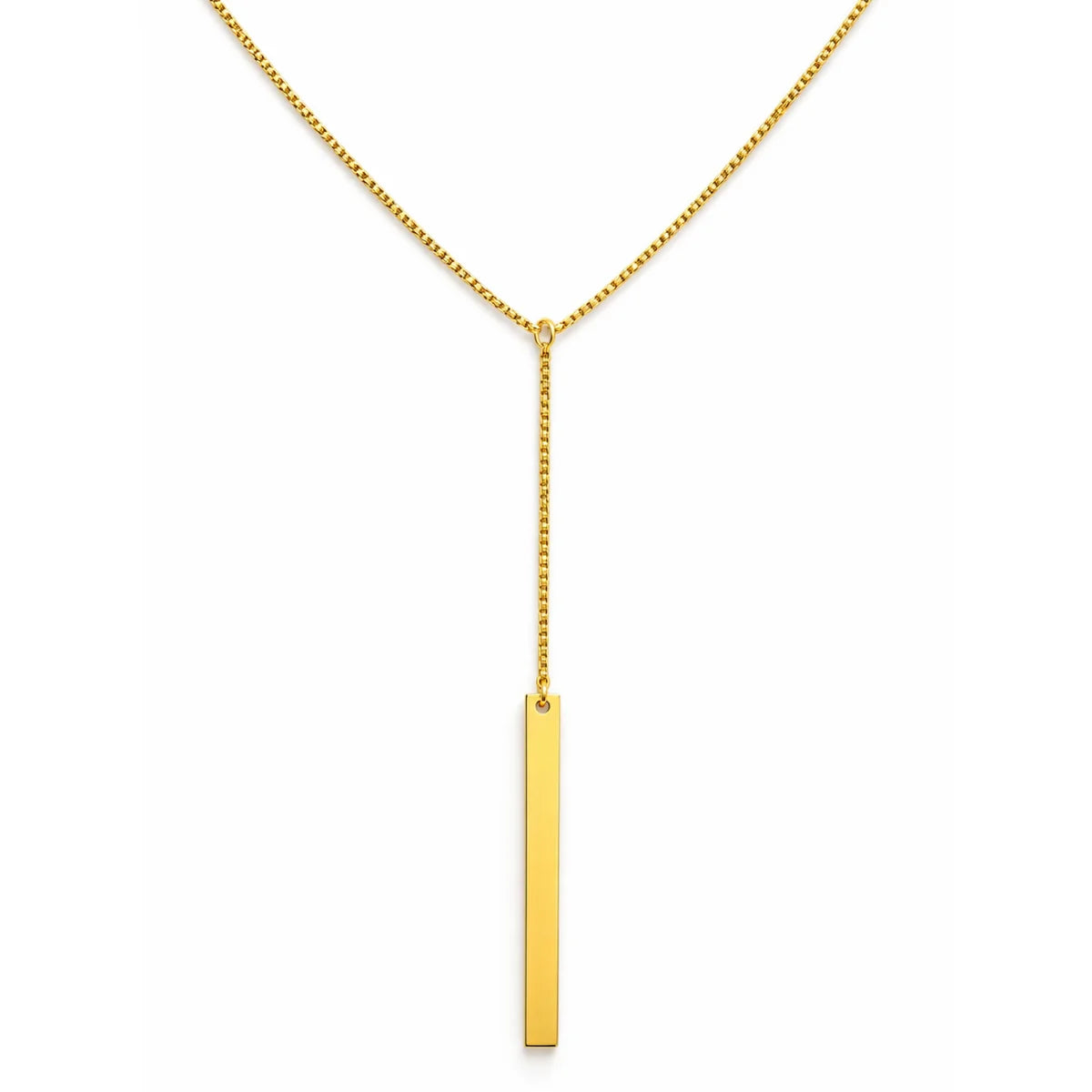109 Ellie Vail Waterproof Gold-Plated Stainless-Steel Vionetta Lariat Bar Necklace