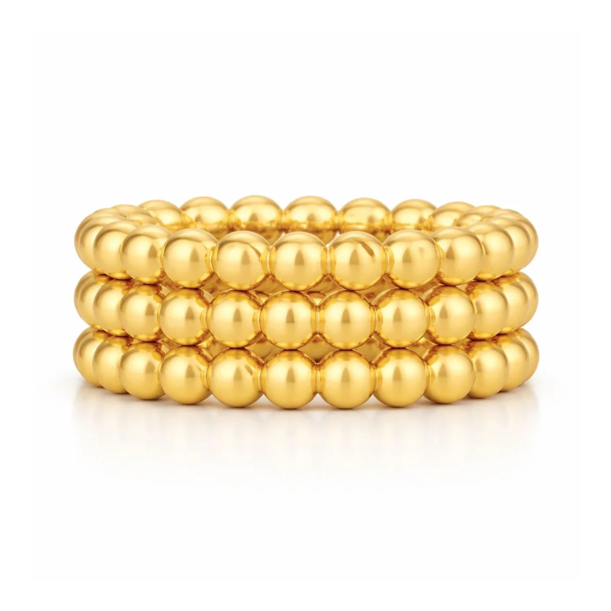 Ellie Vail Waterproof Gold-Plated Stainless-Steel Lucia Beaded Triple Ring Set