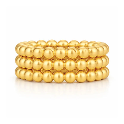 Ellie Vail Waterproof Gold-Plated Stainless-Steel Lucia Beaded Triple Ring Set