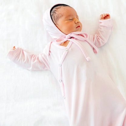 BS-TY3L-P1RX Copper Pearls Blossom Newborn Knotted Gown
