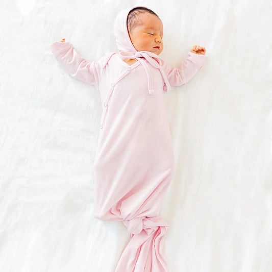BS-TY3L-P1RX Copper Pearls Blossom Newborn Knotted Gown