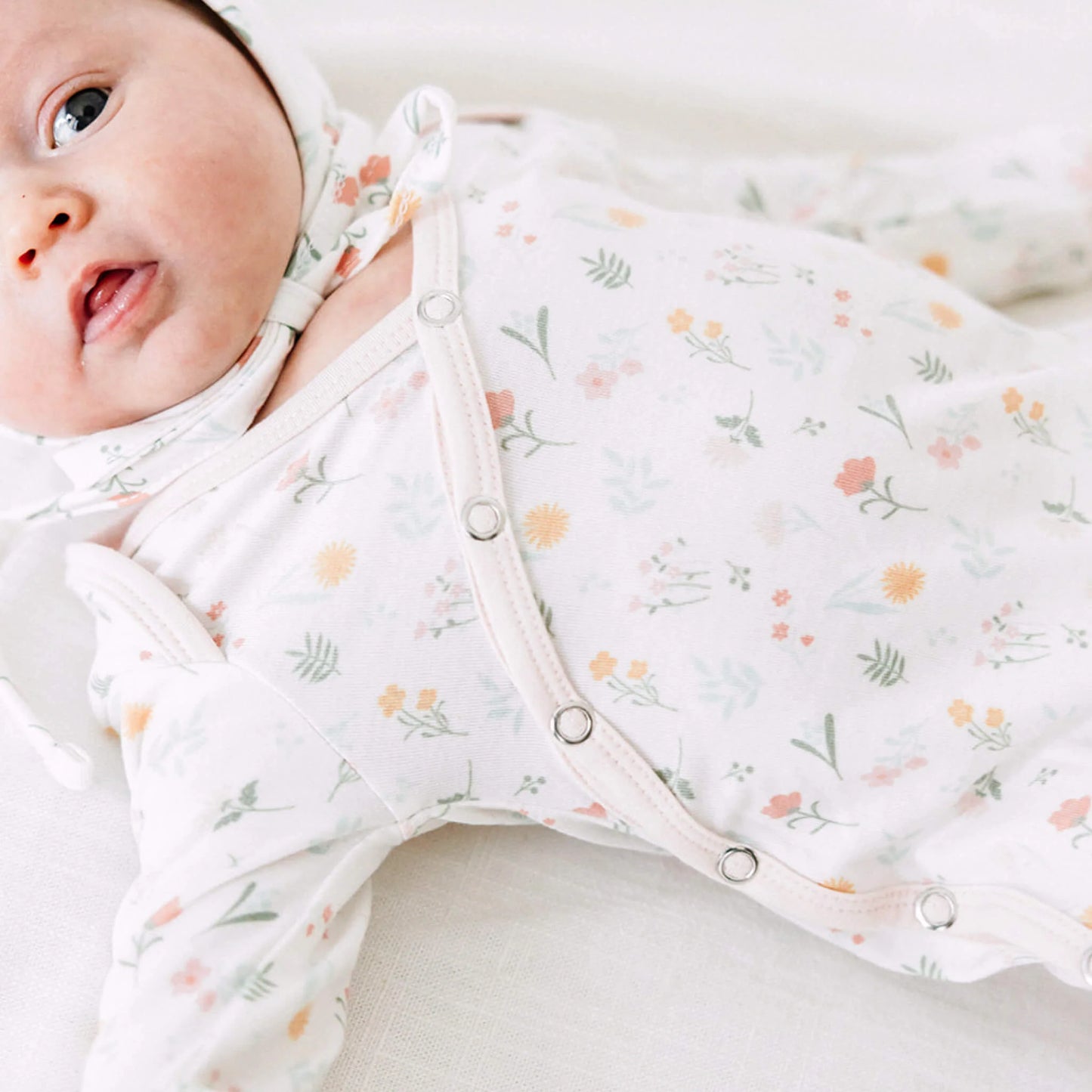 CP-KNGW-0126-NSZ Copper Pearl Mabel Newborn Knotted Gown