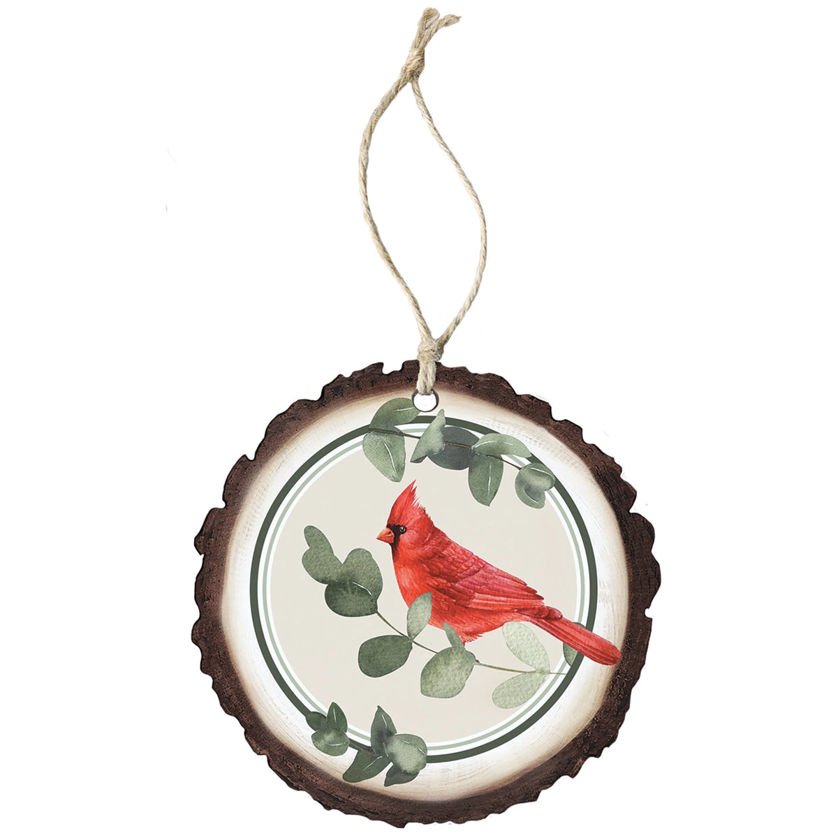 ORW1020 Sincere Surroundings Cardinal Wreath Ornament Wood 0