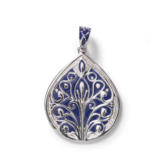 740 DER P1962B Southern Gates Sterling Silver Enamel Rainbow Row Tradd Pendant Blue 0