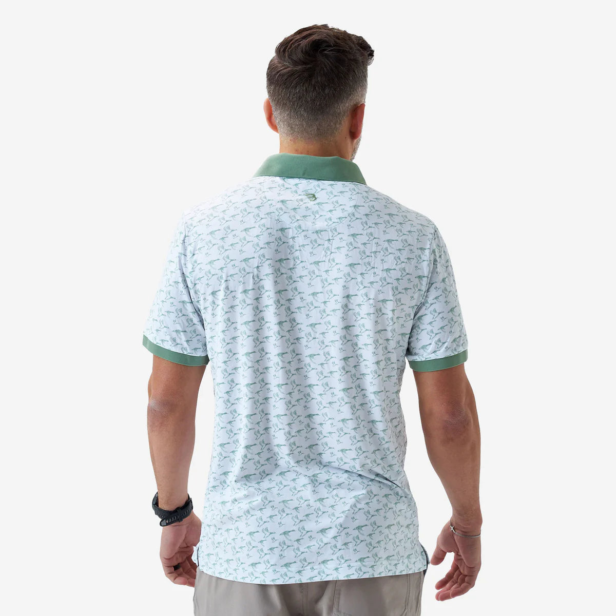 PBC-DSKN Burlebo Ringer Performance Polo - Duck Season - White