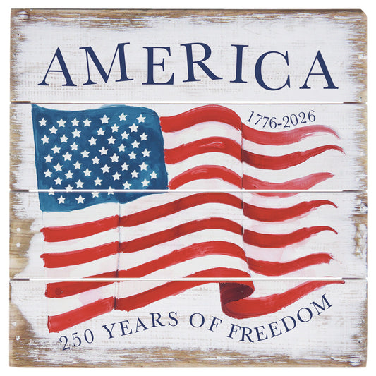 PET2925 Sincere Surroundings American Flag 250 Years Sign