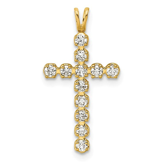 PM4946-033-YLG 14KT .33CTW Lab Grown Diamond Cross Pendant 0