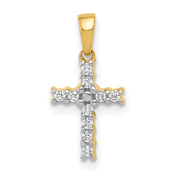 PM4956-010-0YLG 10KT .10CTW Lab Grown Diamond Cross Pendant 0