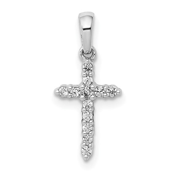 PM4958-010-0WLG 10KT White Gold .10CTW Lab Grown Diamond Cross Pendant 0