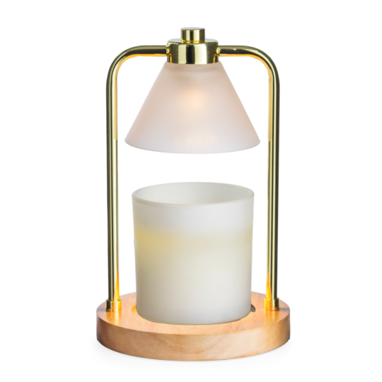 PNGLO Candle Warmers Golden Glow Lantern + Vanilla Cinnamon 12 oz Candle Combo 0