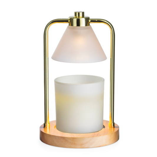 PNGLO Candle Warmers Golden Glow Lantern + Vanilla Cinnamon 12 oz Candle Combo 0