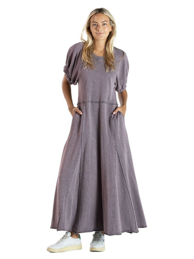 0126-DRS-WSHD-DKGRY Simply Southern Women's Washed Dress Dark Grey