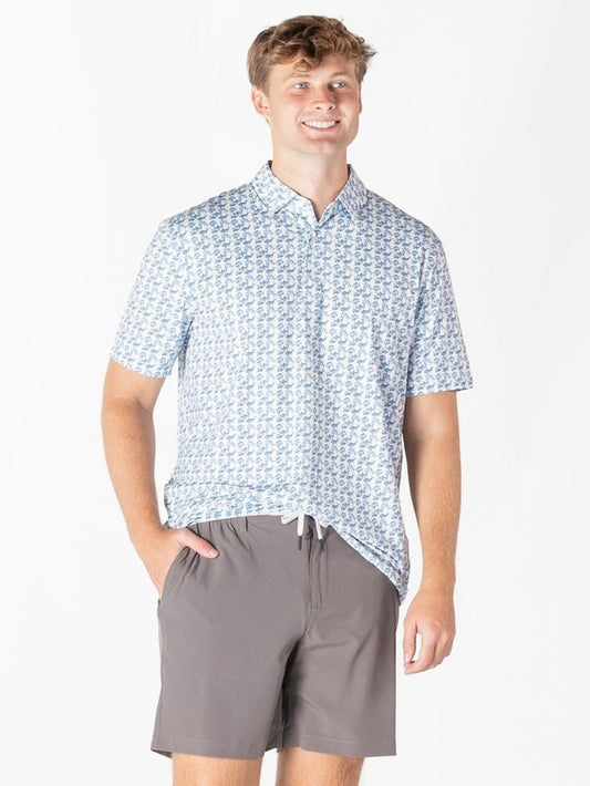 0126-MN-TOP-CSTL-FISH Simply Southern Button Up Short Sleeve Top