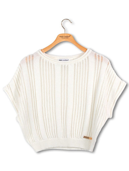 0126-SWTR-DRP-SHLDR-PRL Simply Southern Drop Shoulder Sweater Pearl