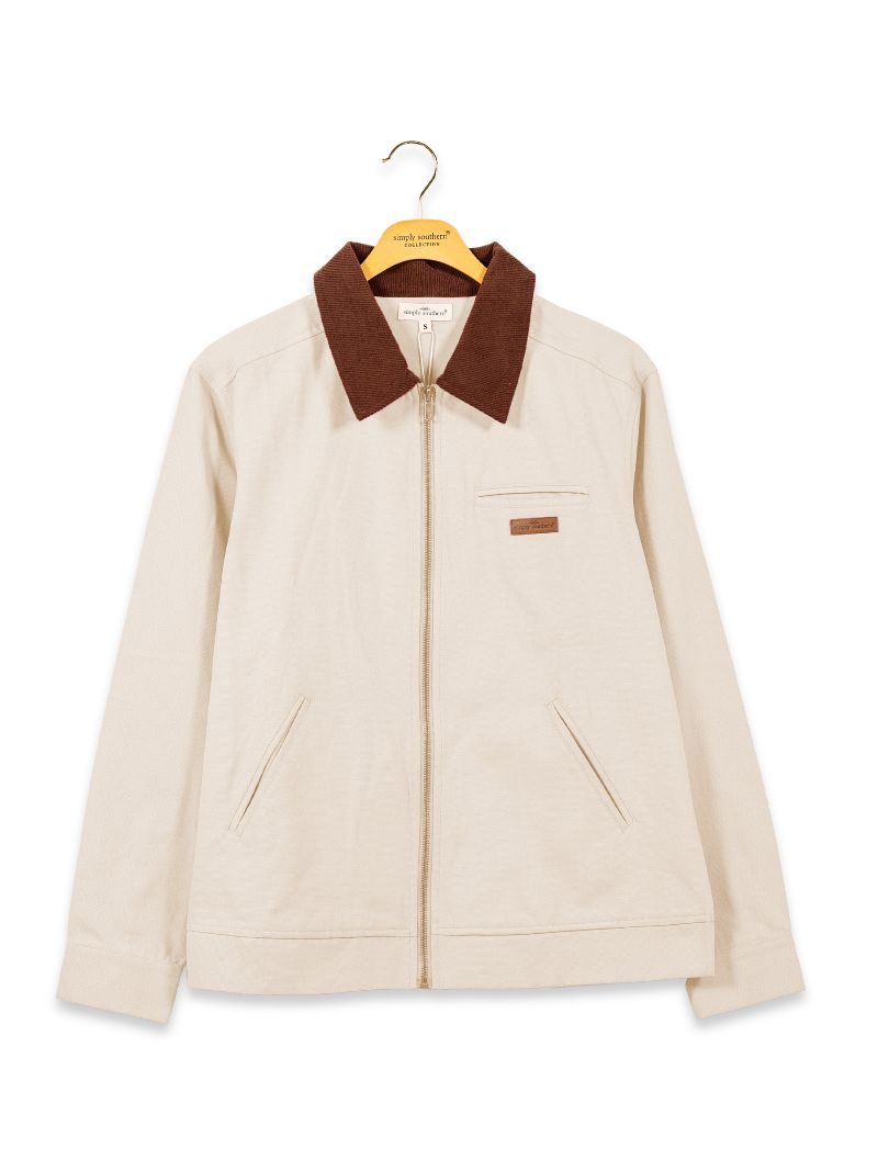 PP-0226-JKT-CNVS-IVORY Simply Southern Women's Ivory Jacket 0