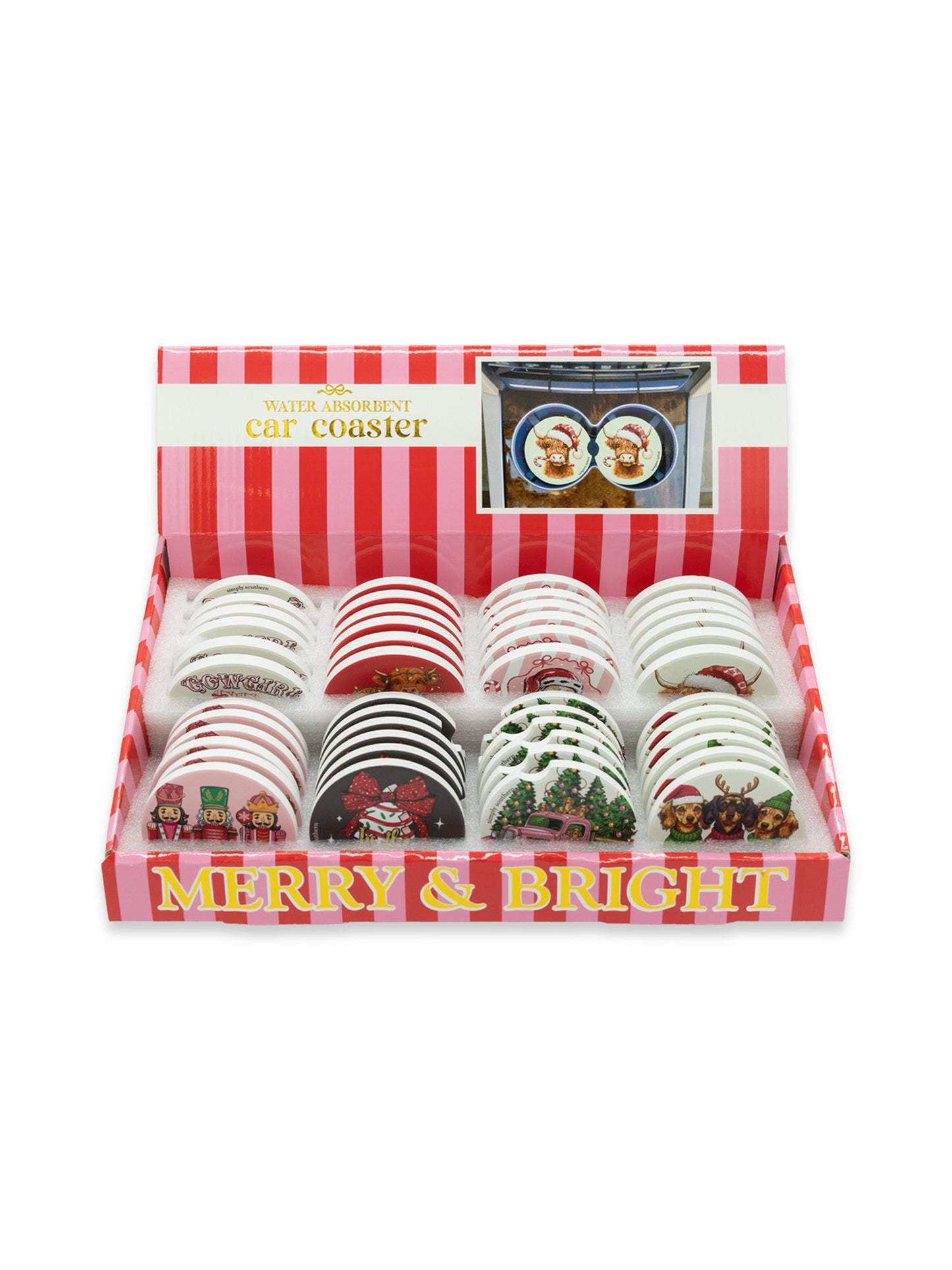 PP-0226-KIT-CC-HOL Simply Southern Water Absorbent Car Coasters