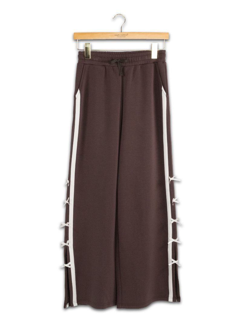PP-0226-PNT-LNG-TIE-COFFEE Simply Southern Women's Pant Long Tie Coffee