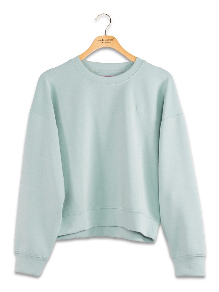 PP-0226-PULL-LNG-CRW-HARBOR Simply Southern Women's Pullover Longsleeve Crewneck Harbor