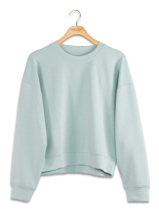 PP-0226-PULL-LNG-CRW-HARBOR Simply Southern Women's Pullover Longsleeve Crewneck Harbor