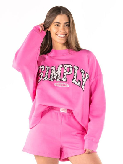 PP-0226-S4G-PULL-PNKDOT Simply Southern Women's Simply For Good Crewneck Polka Dot Pink 0