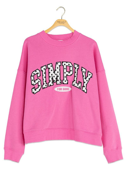 PP-0226-S4G-PULL-PNKDOT Simply Southern Women's Simply For Good Crewneck Polka Dot Pink 0