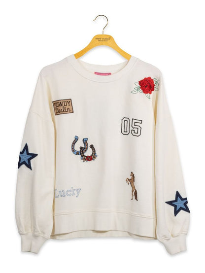 PP-0226-SWTSH-EMB-WEST Simply Southern Women's Western Embroidery Sweatshirt 0