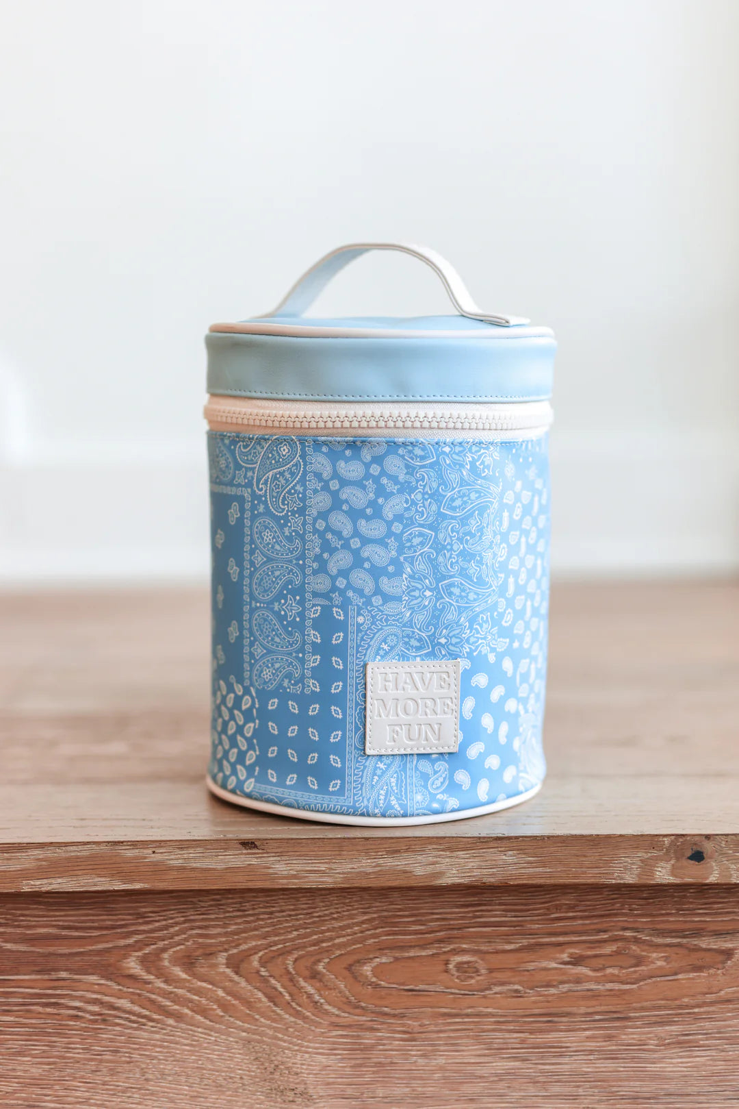 Jadelynn Brooke Barrel Toiletry Bag - Remi Paisley Blue/Cream