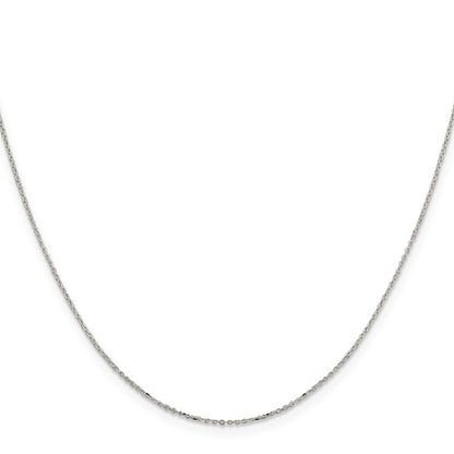 QPE64-20 Sterling Silver 1mm 8 Sided Diamond Cut Cable Chain 20" Inches Long