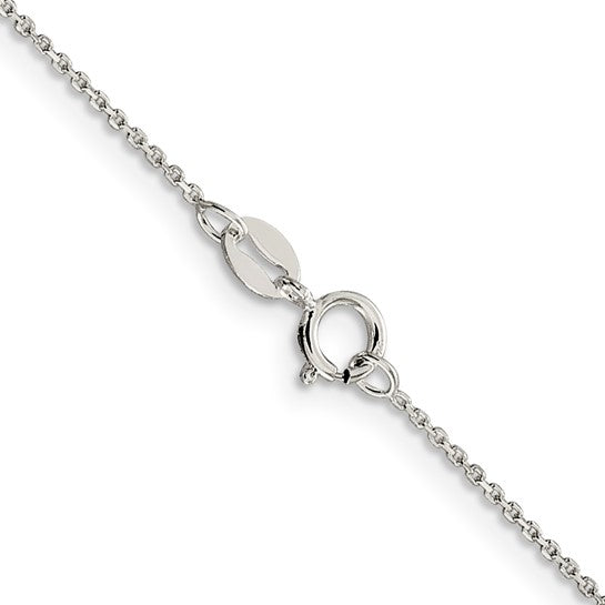 QPE64-20 Sterling Silver 1mm 8 Sided Diamond Cut Cable Chain 20" Inches Long