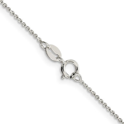 QPE64-20 Sterling Silver 1mm 8 Sided Diamond Cut Cable Chain 20" Inches Long