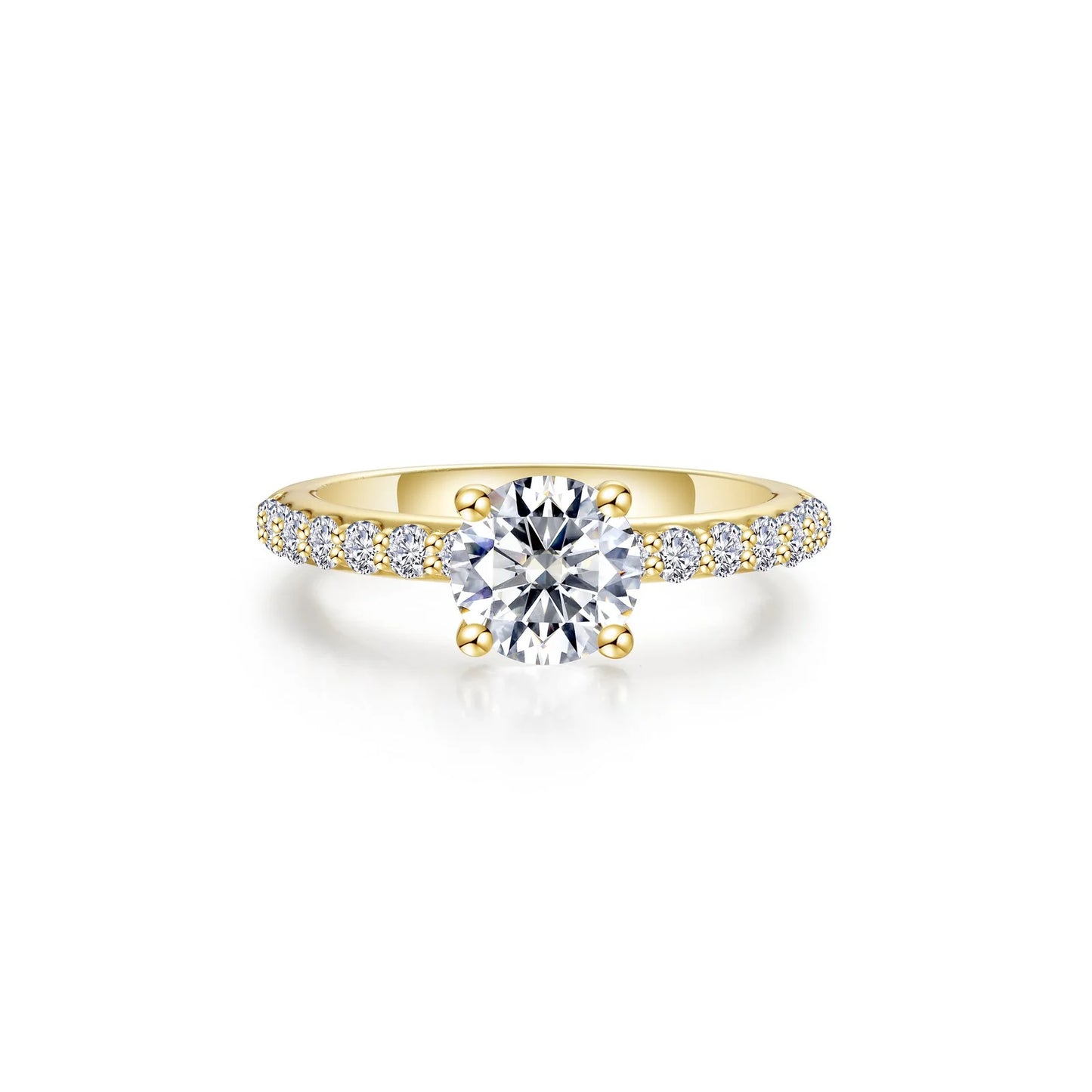 R0554CLG Lafonn 1.70CTTW Sterling Silver Gold Plated Lassaire Diamond Angel Engagement Ring