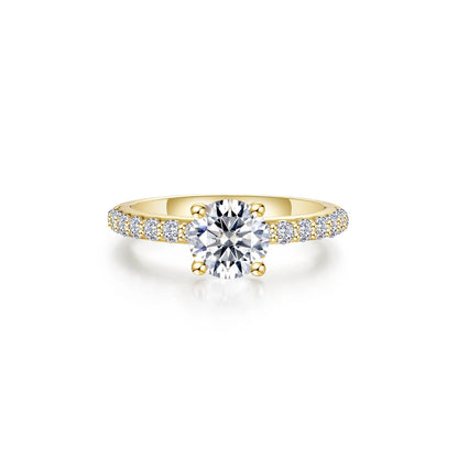 R0554CLG Lafonn 1.70CTTW Sterling Silver Gold Plated Lassaire Diamond Angel Engagement Ring