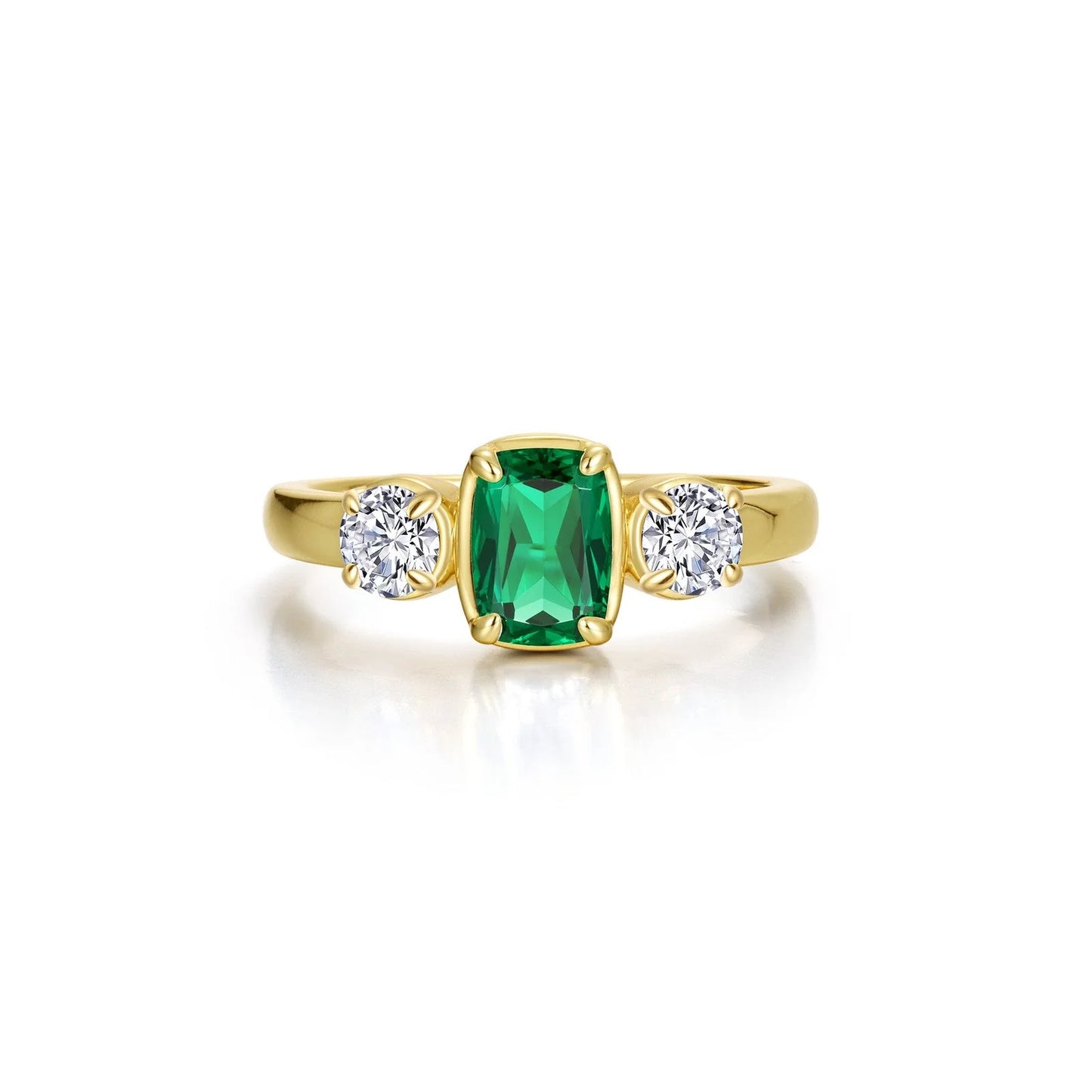 R0563CEG Lafonn Sterling Silver Gold Plated RG CL/SIM EMER 1.