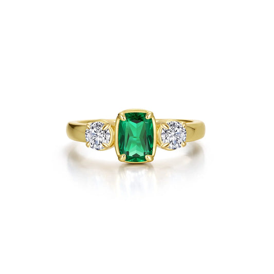 R0563CEG Lafonn Sterling Silver Gold Plated RG CL/SIM EMER 1.
