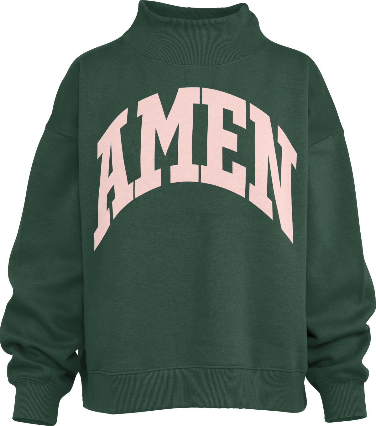 RDG65429MAN Royce Apparel Midland Amen Logo Mock Neck Sweatshirt Green 0