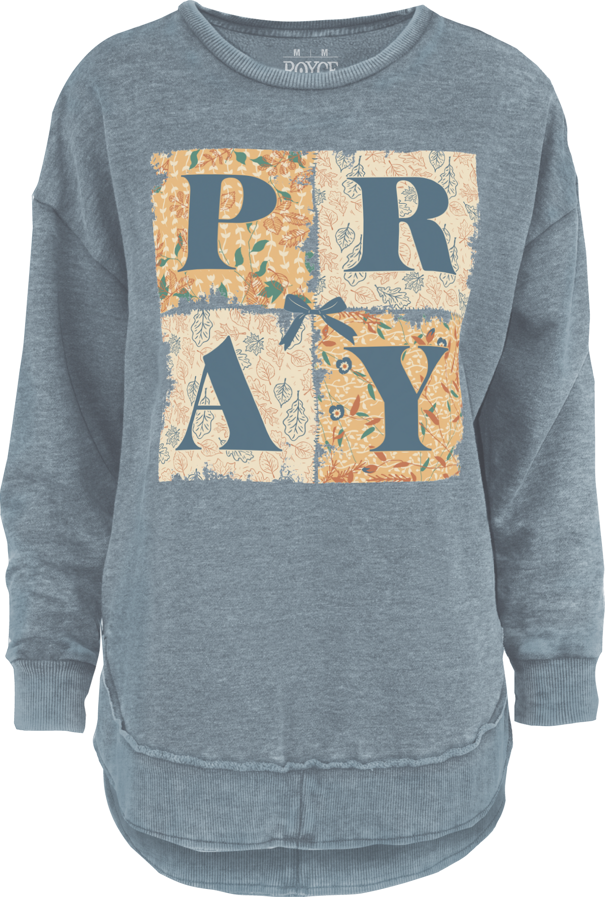 RDG635A23PRQ Royce Apparel "Quilted Pray" HiLo Fleece Bluestone 0