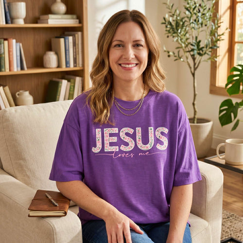 RDG61933JLM Royce Brand Jesus Loves Me Tee Purple