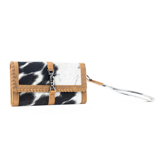 S-12780 Myra Monarch Hide Hairon Leather Wallet in Rustic Ivory