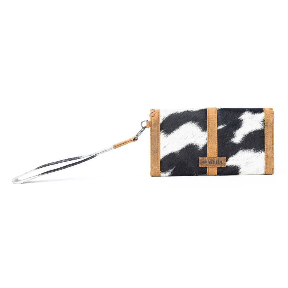 S-12780 Myra Monarch Hide Hairon Leather Wallet in Rustic Ivory