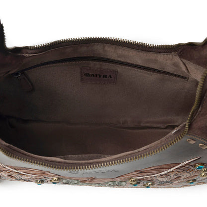 S-13421 Myra Sierra Grove Handtooled Leather Bag in Deep Espresso