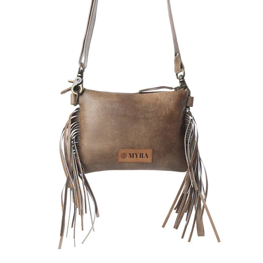 S-14034 Myra ThunderFly Fringed Leather Bag in Mojave Brown